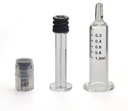 Jeringuilla de cristal a prueba de choques médica 3ML del borde recto