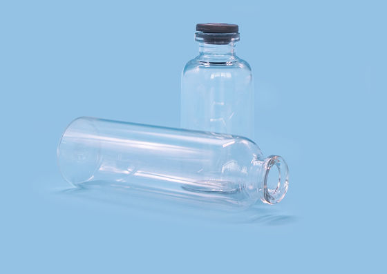 Medicina líquida ISO14001 OD24 Amber Glass Bottle de la encrespadura